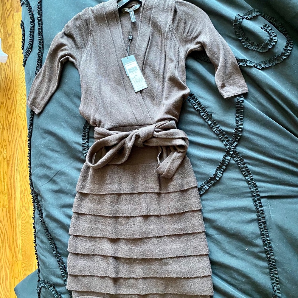 Bcbg maxazria Brown sweater dress new with tags